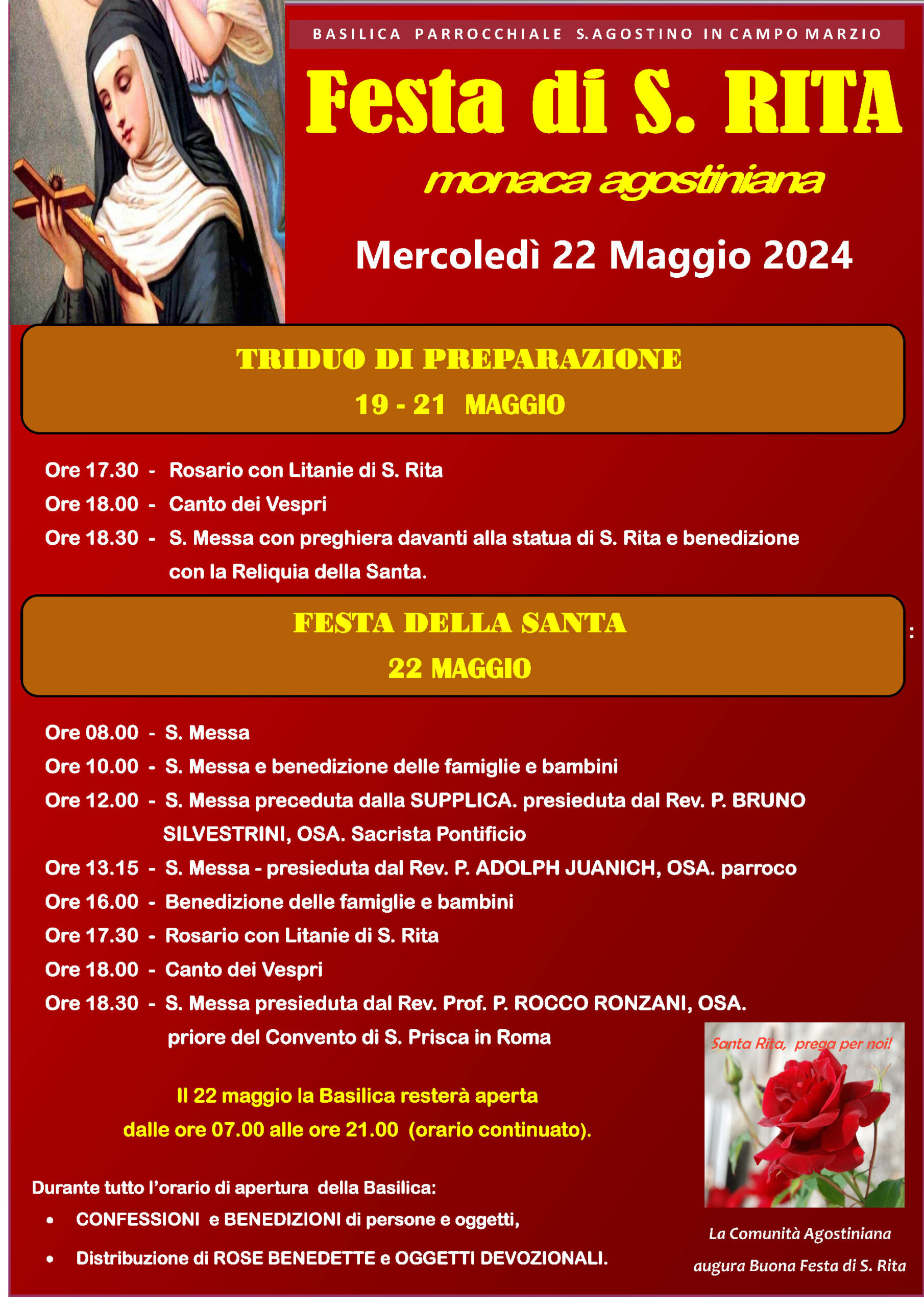 Quanti Anni Avevano I Figli Di Santa Rita Il programma della Festa di Santa Rita in Sant'Agostino - Basilica di